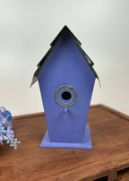 Hand-Painted Purple Wooden Birdhouse