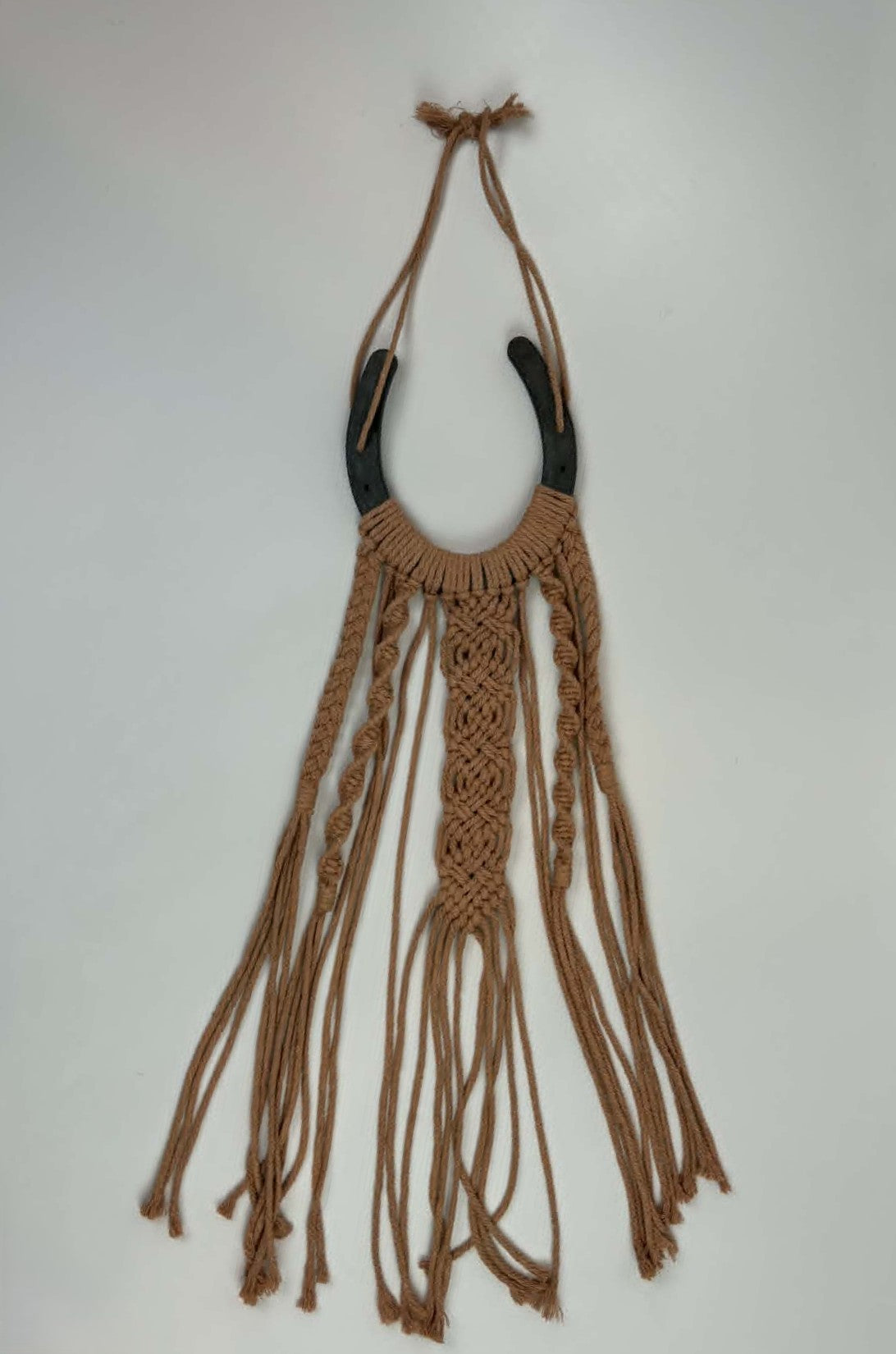 Western Macramé Horseshoe Wall Hanging