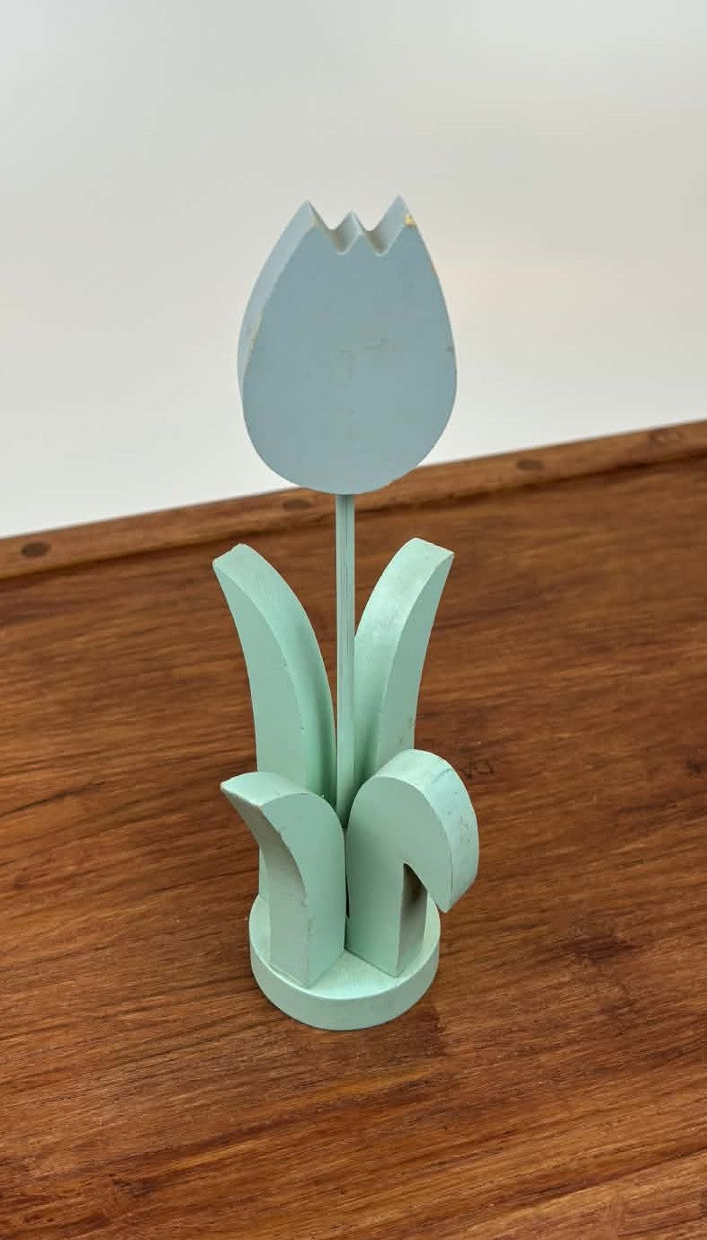 Handcrafted Wooden Tulip Decor – Soft Sage