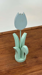 Handcrafted Wooden Tulip Decor – Soft Sage