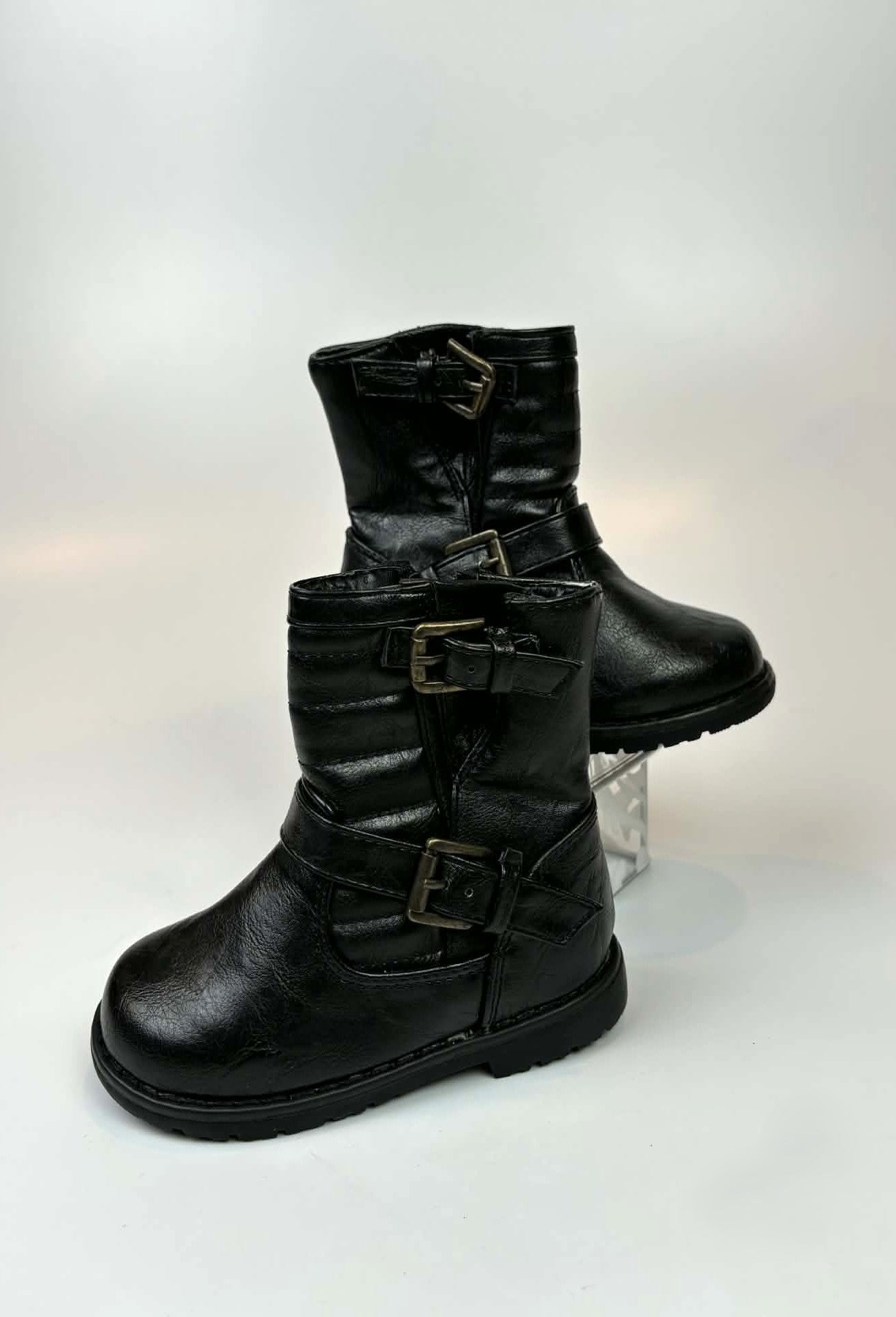 Soft Cheetah-Lined Girls Black Boots - 22/5 Toddlers🖤🐆