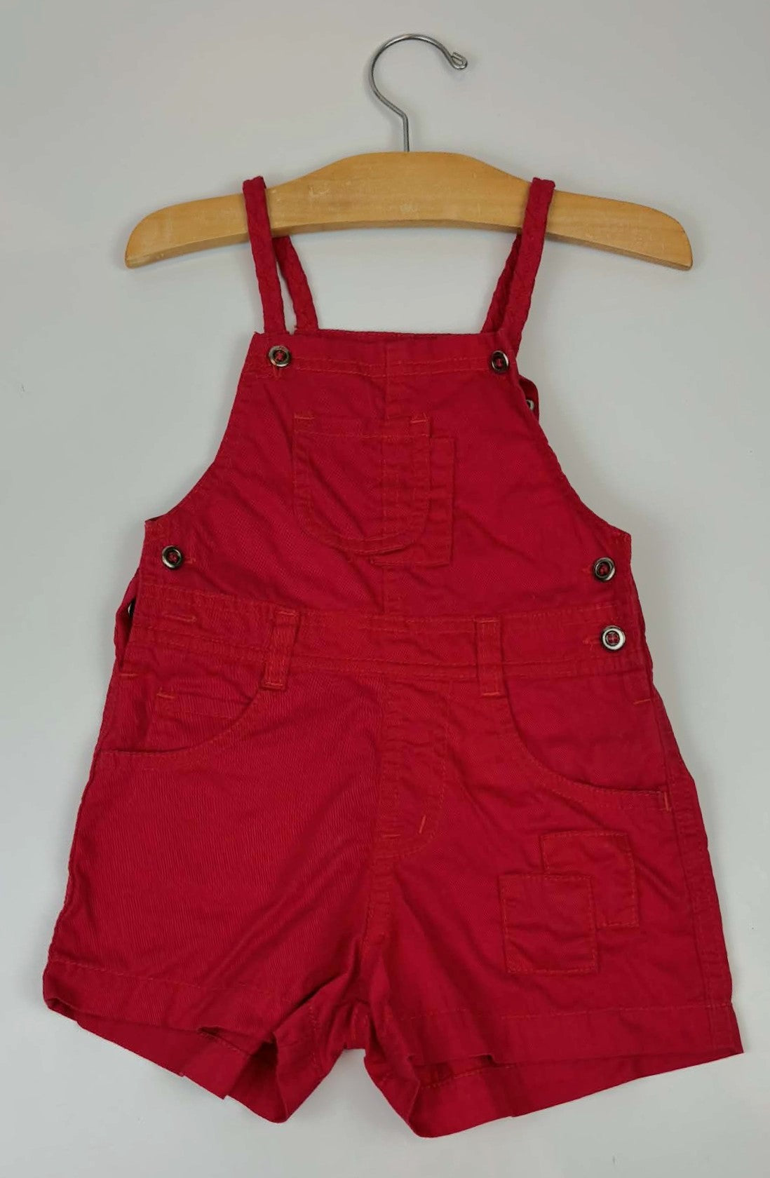 Bambini Red Shortall Overalls – Toddler Size L- Fits like 2T–3T