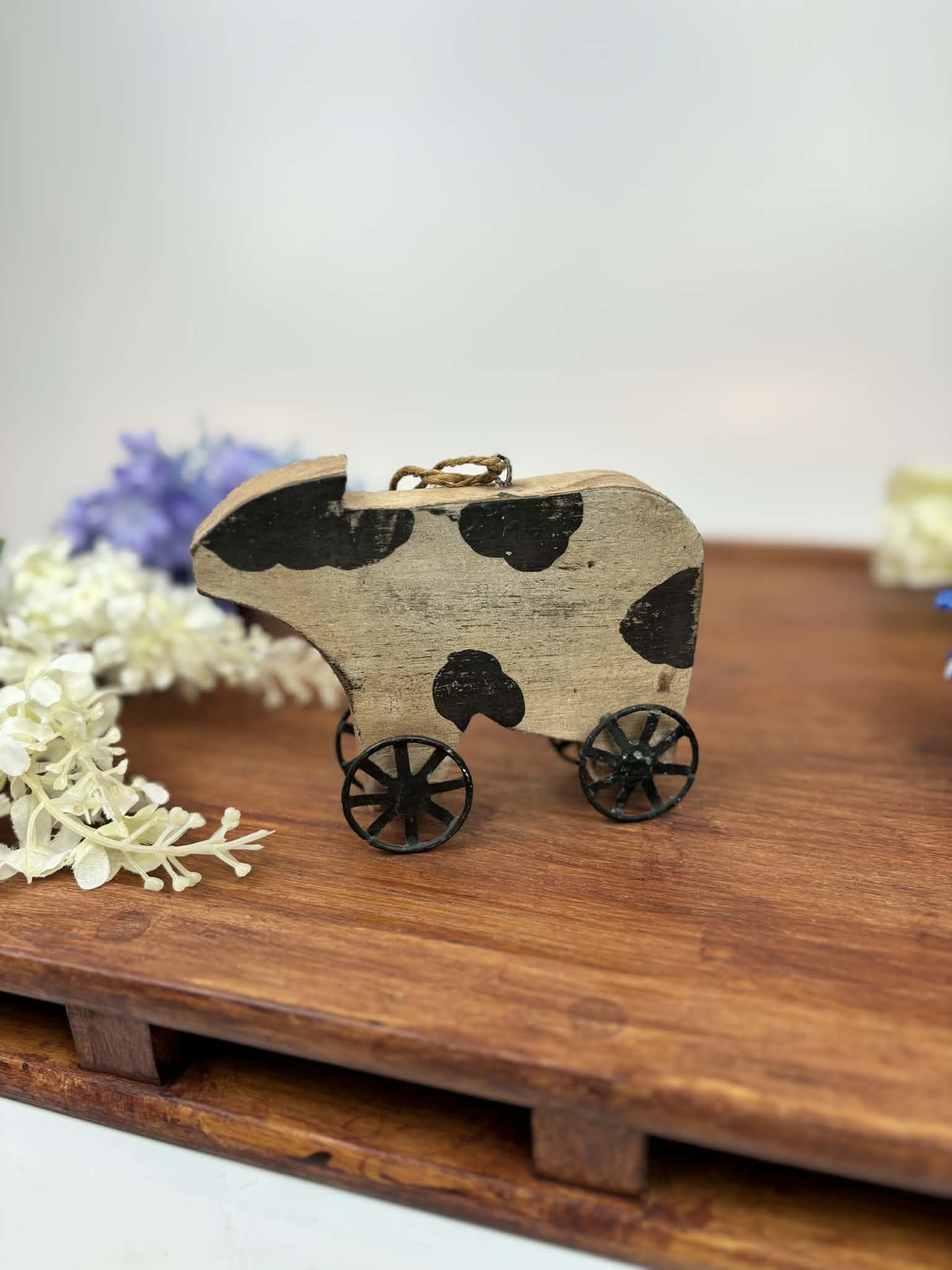 Rustic Cow Wood Hanging Decor