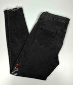 Mossino Black Embroidered Skinny Jeans – Size 6 (No Tag)