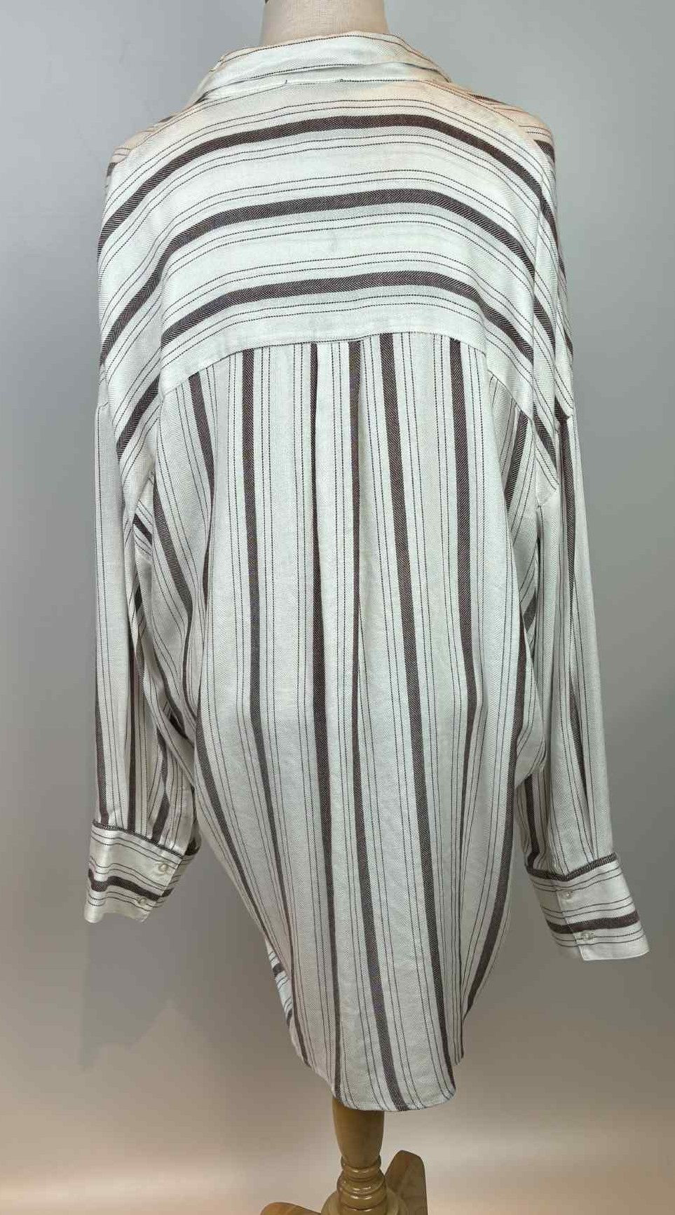Perch by Blu-Pepper Striped Button-Front Blouse – 2XL