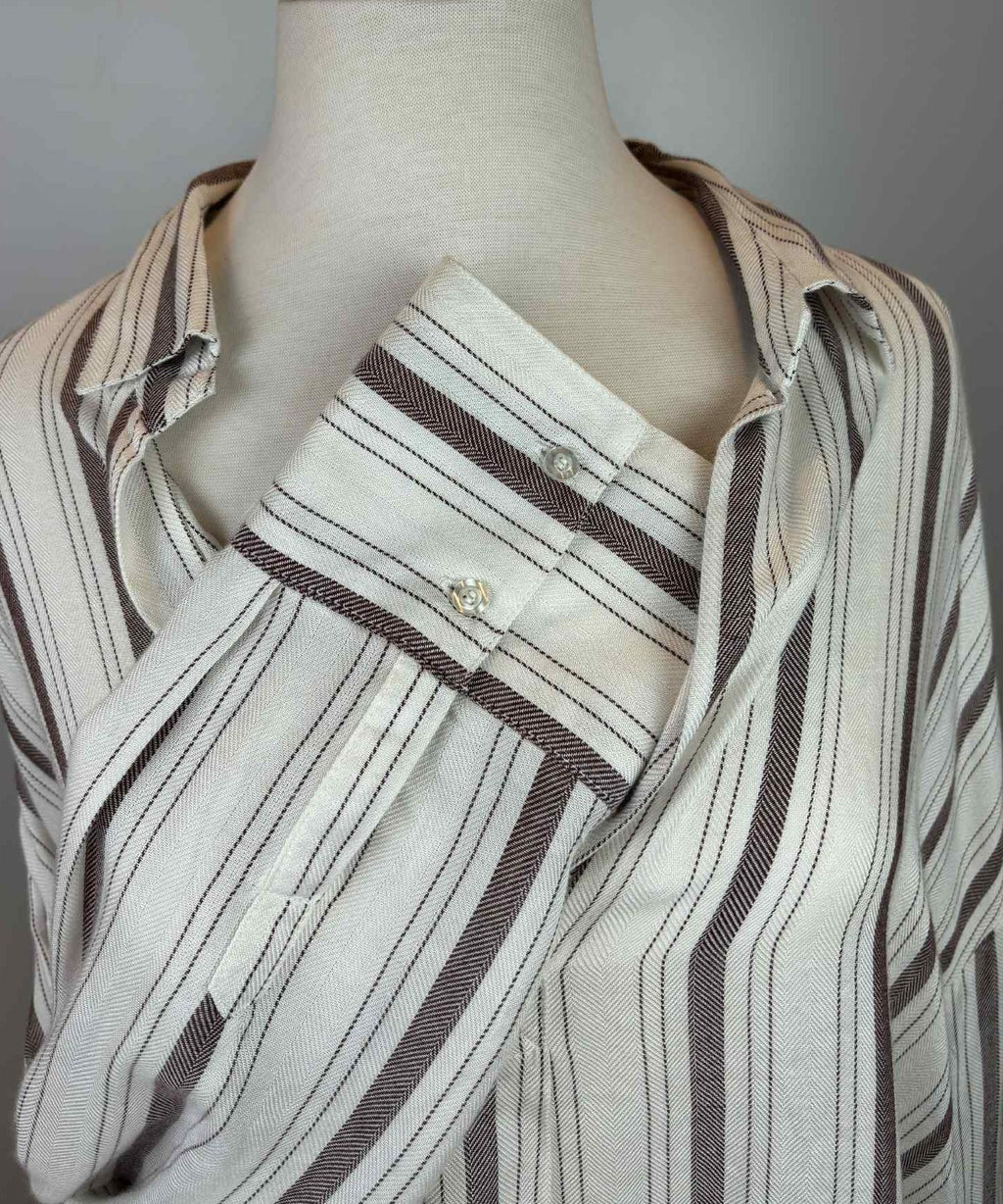 Perch by Blu-Pepper Striped Button-Front Blouse – 2XL