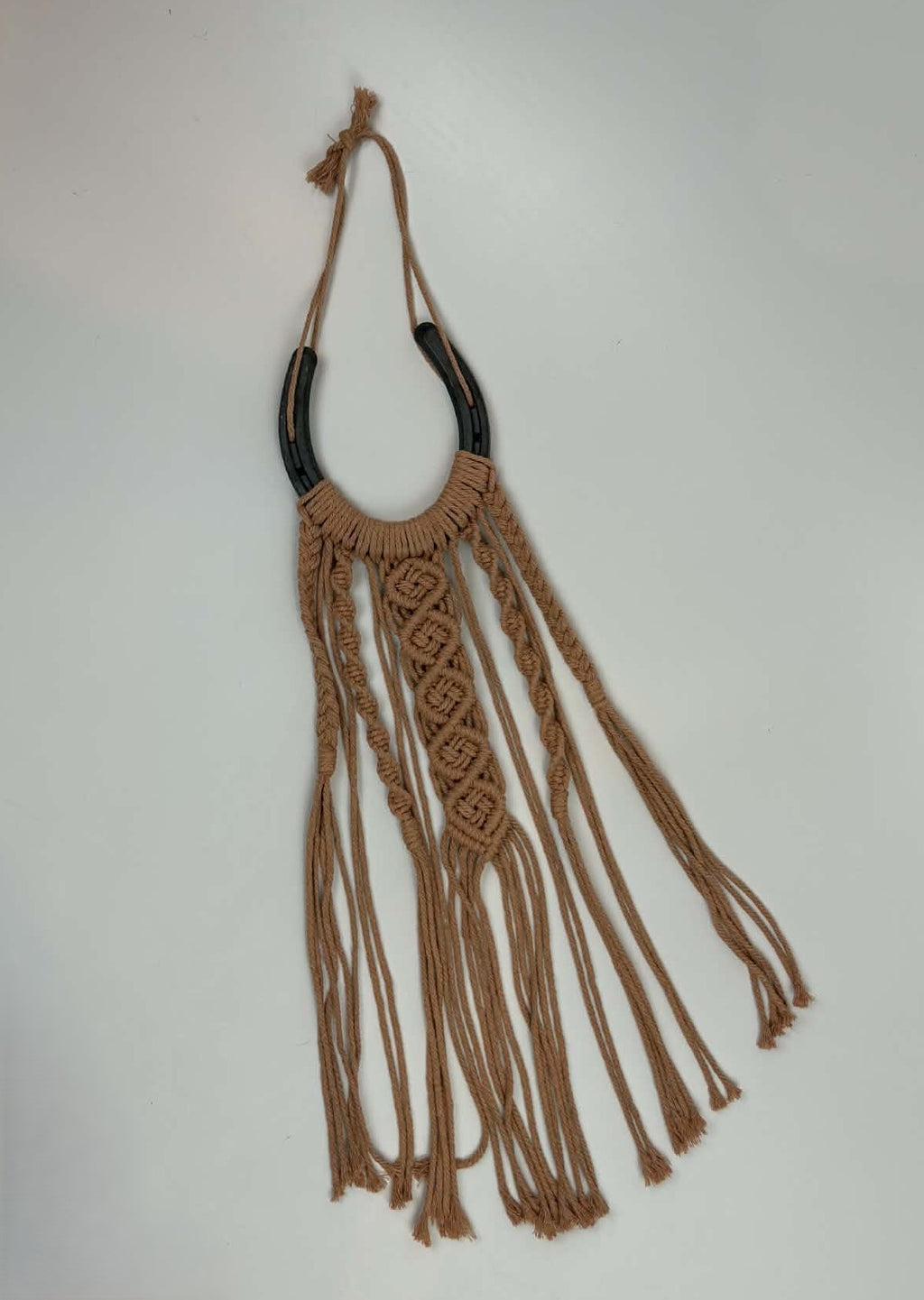 Western Macramé Horseshoe Wall Hanging