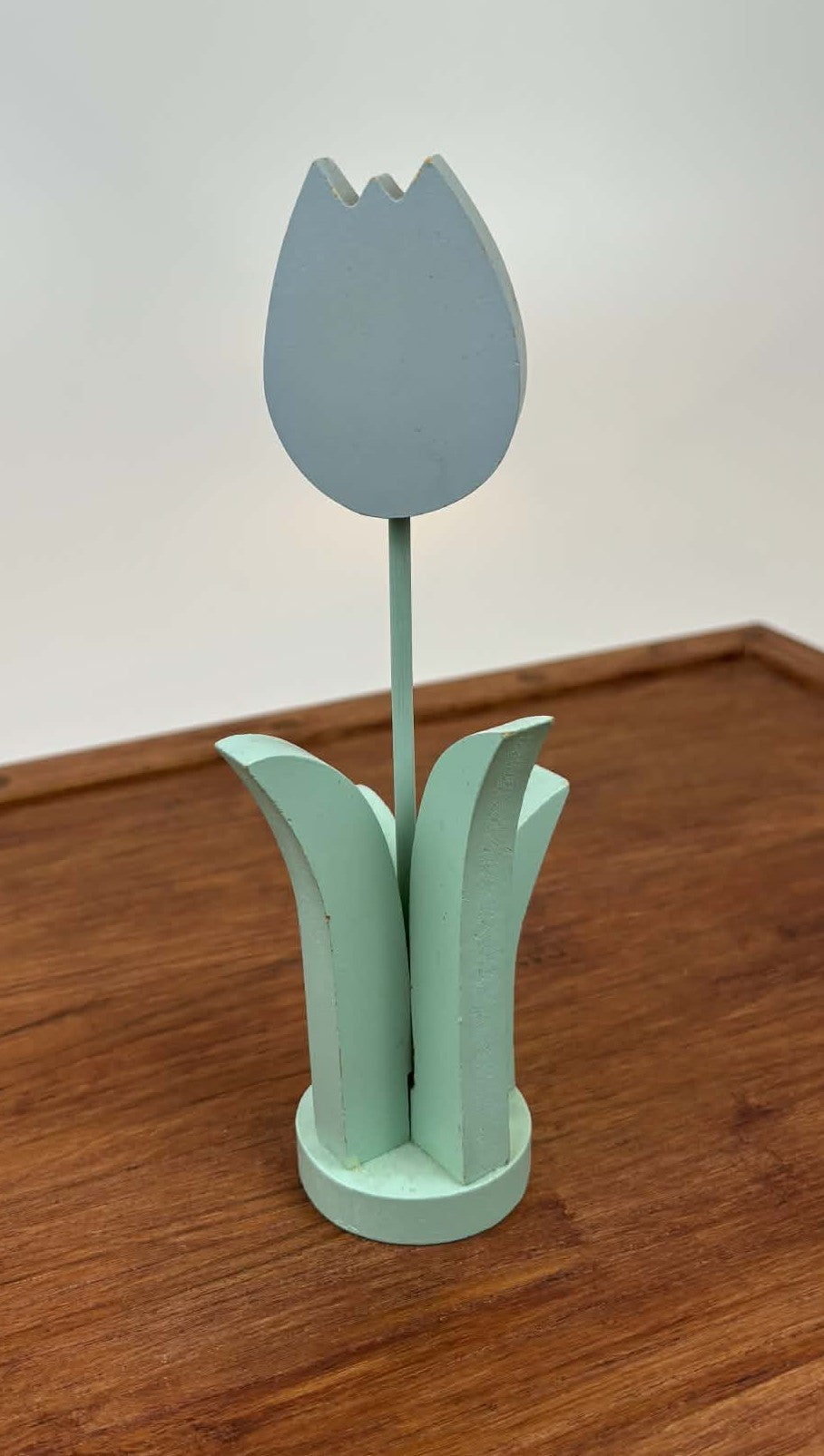 Handcrafted Wooden Tulip Decor – Soft Sage