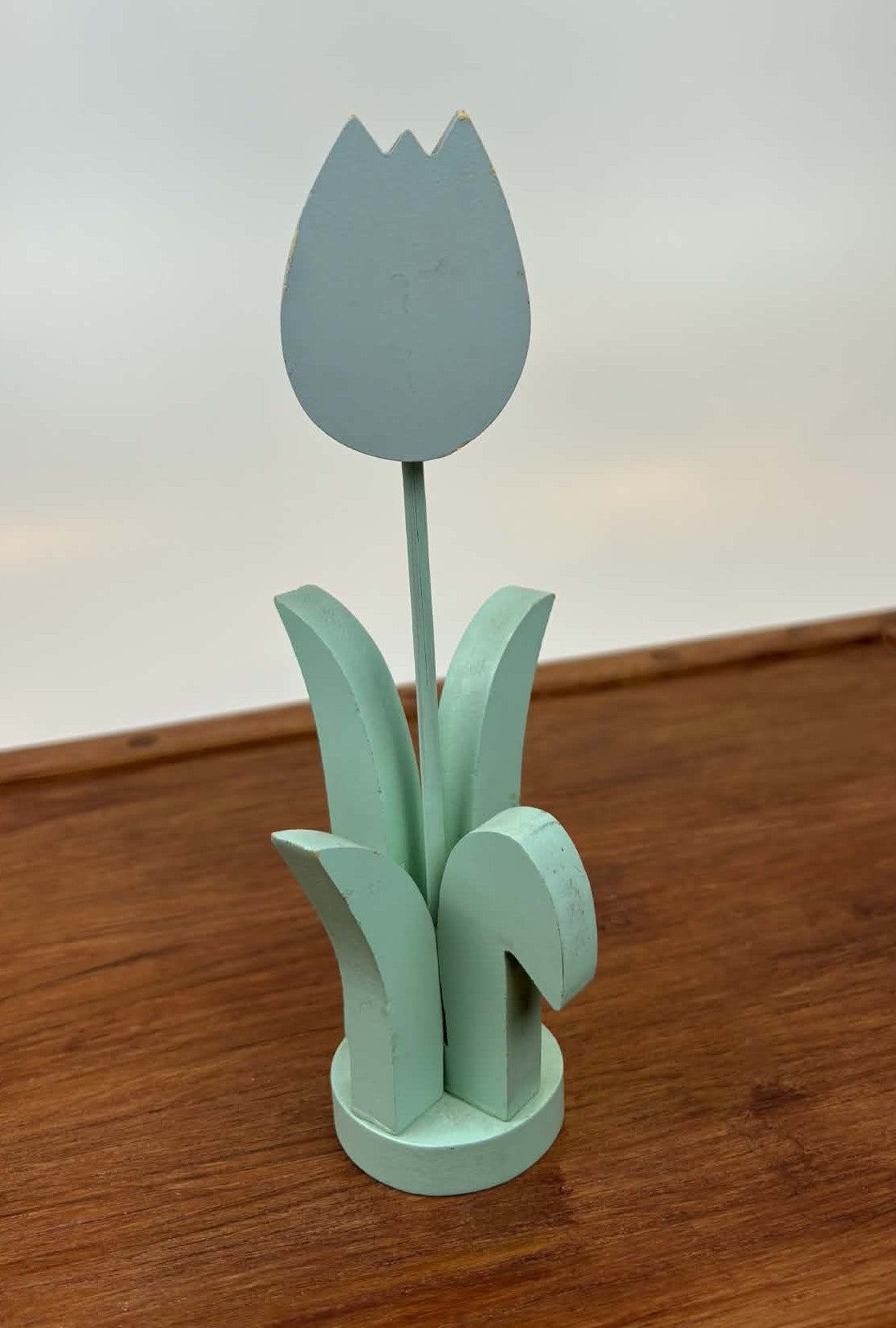 Handcrafted Wooden Tulip Decor – Soft Sage