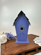 Hand-Painted Purple Wooden Birdhouse