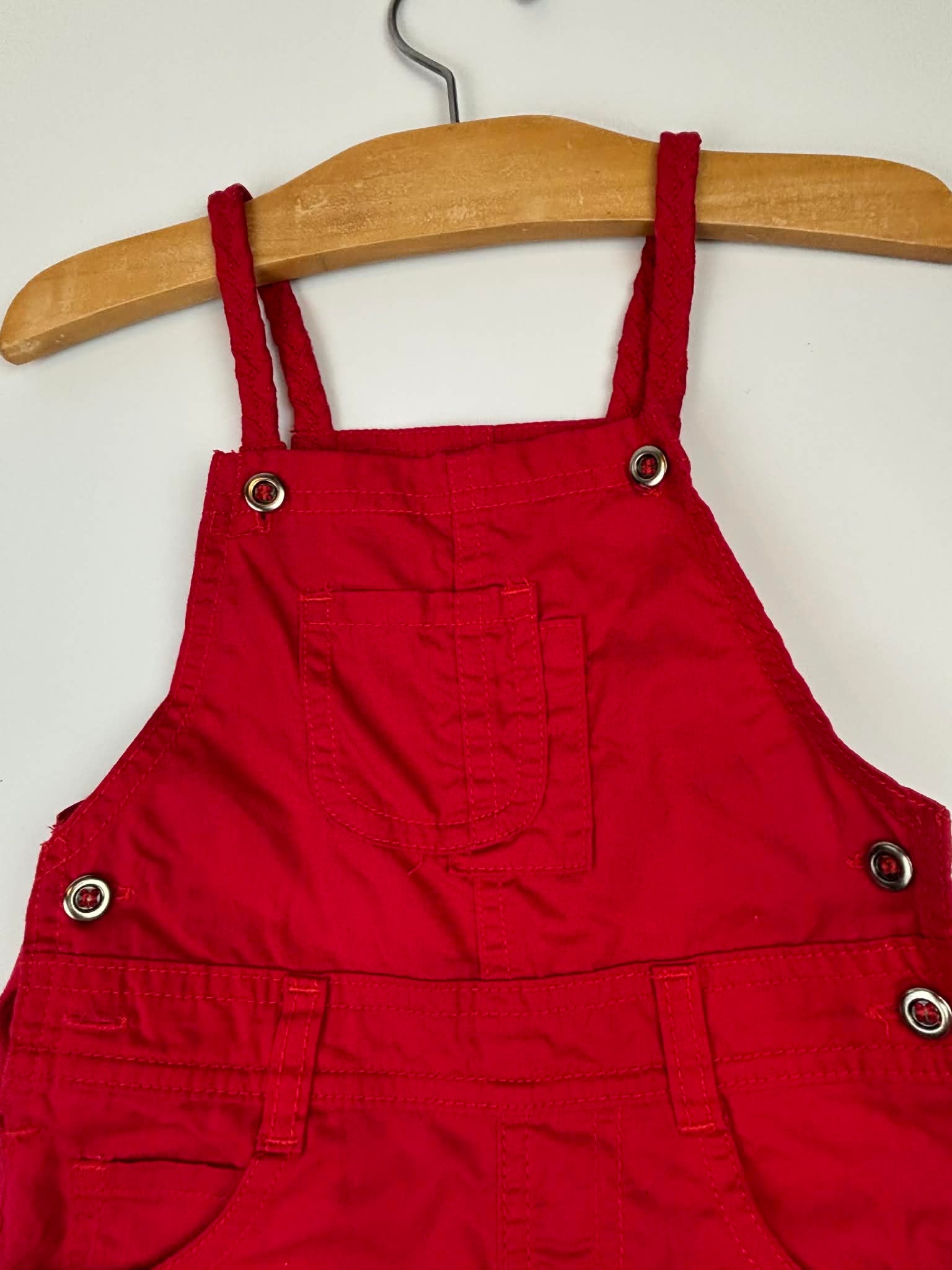 Bambini Red Shortall Overalls – Toddler Size L- Fits like 2T–3T