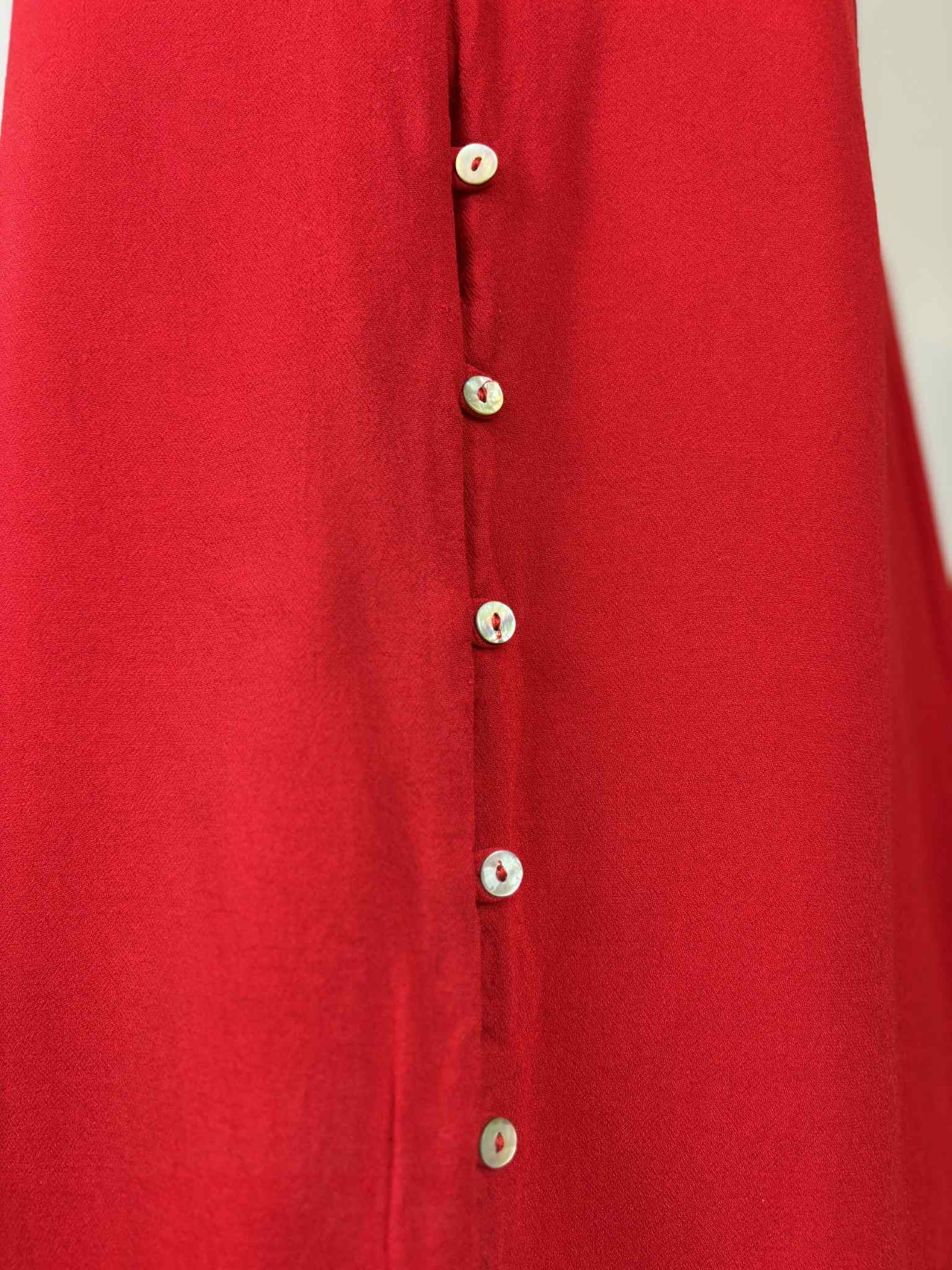Ecoté Button-Front Red Cami Dress — Size Small
