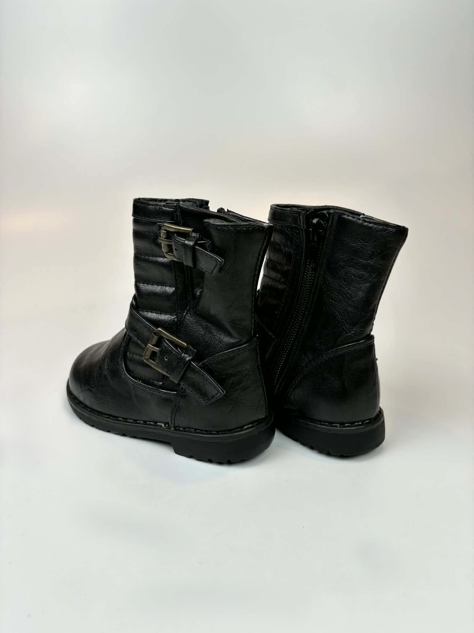 Soft Cheetah-Lined Girls Black Boots - 22/5 Toddlers🖤🐆