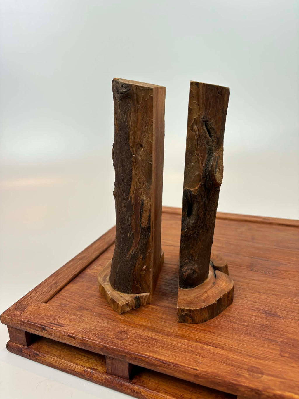 Rustic Natural Wood Bookends (Set of 2)