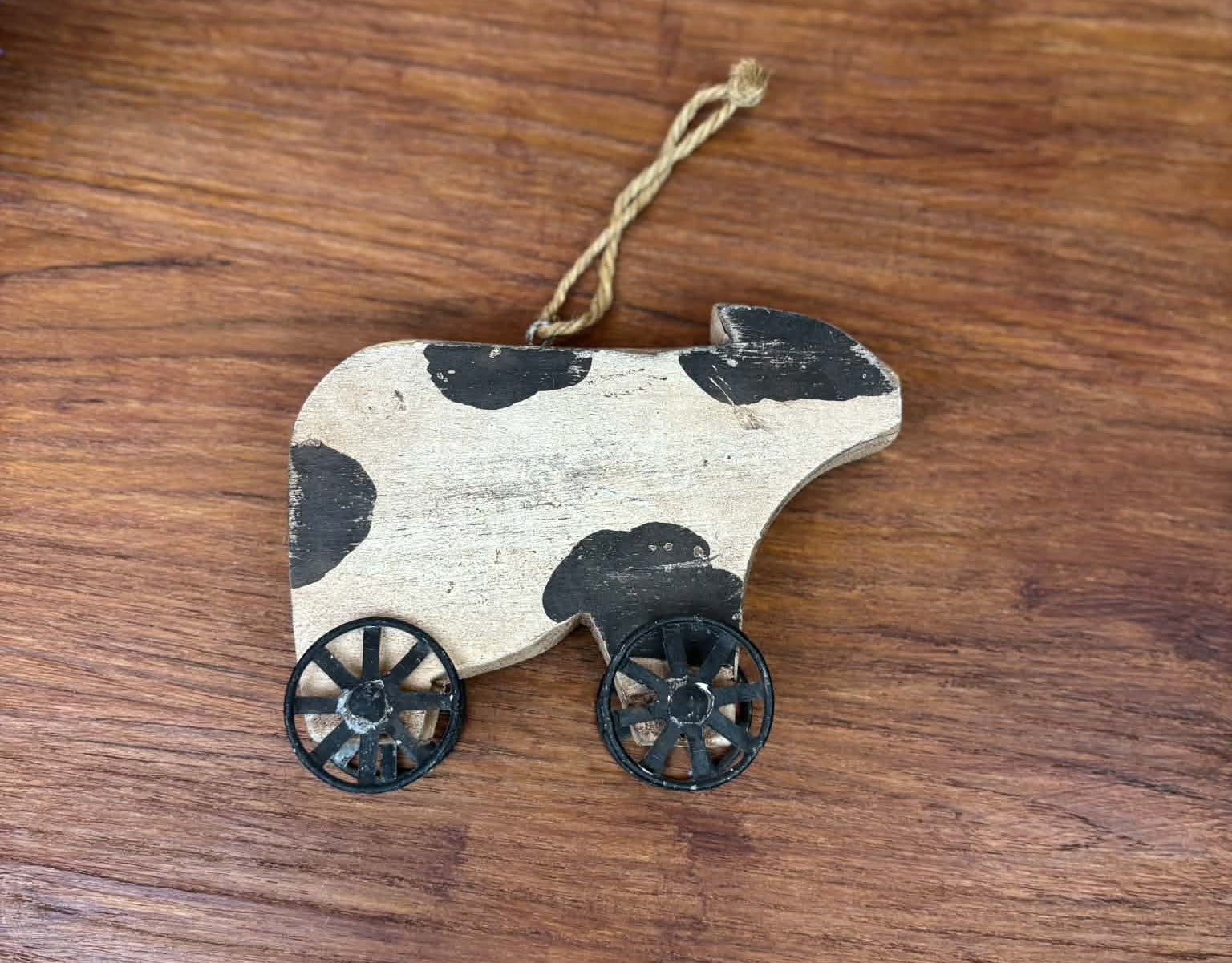 Rustic Cow Wood Hanging Decor