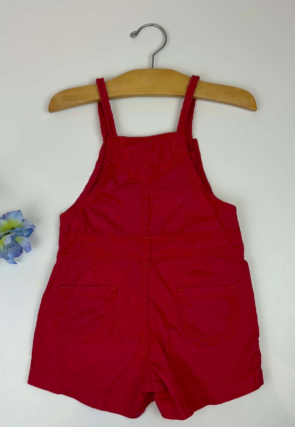 Bambini Red Shortall Overalls – Toddler Size L- Fits like 2T–3T