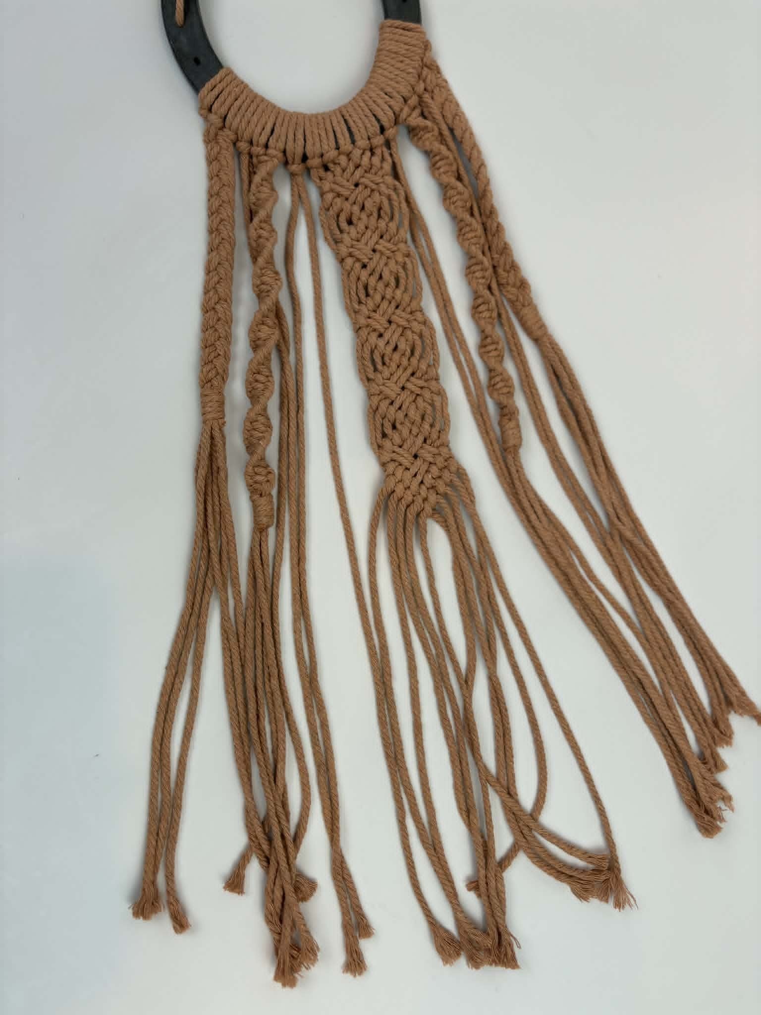 Western Macramé Horseshoe Wall Hanging