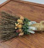 Rustic Floral Hanging Bundle with Crystals