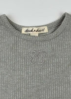 Derek Heart Butterfly Ribbed Top – 2T
