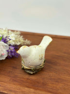 Hand-Painted Floral Bird Figurine