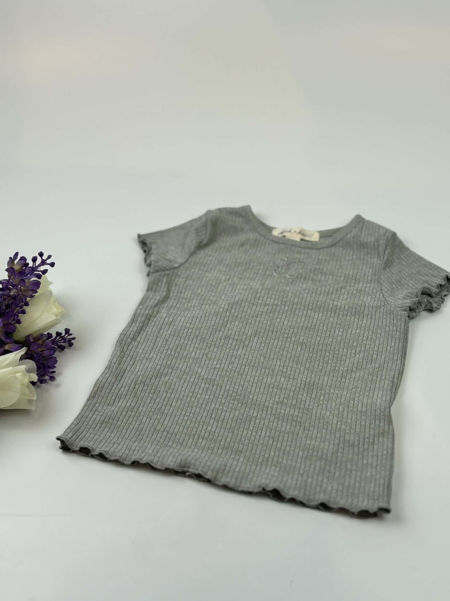 Derek Heart Butterfly Ribbed Top – 2T