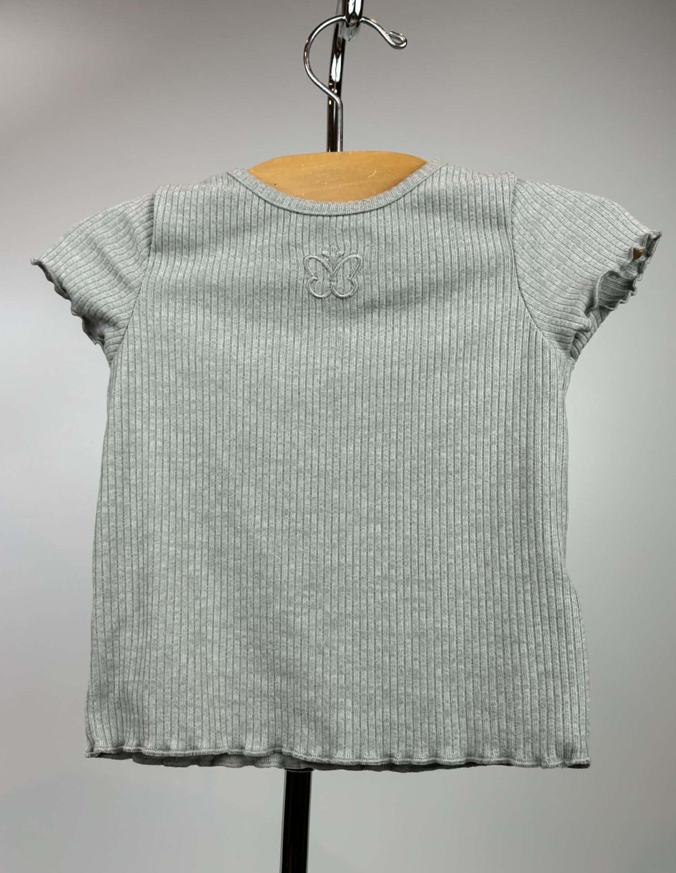 Derek Heart Butterfly Ribbed Top – 2T