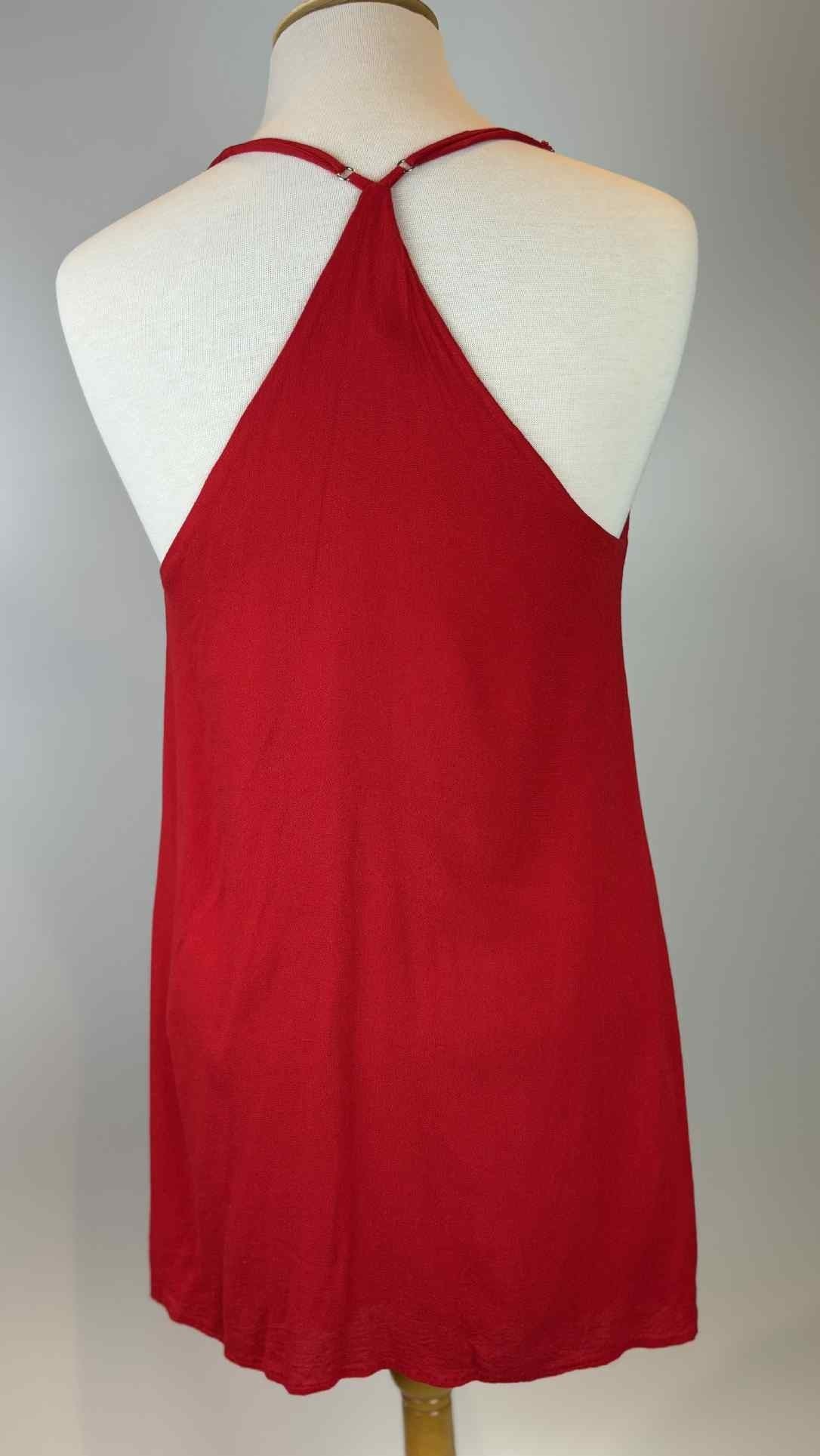 Ecoté Button-Front Red Cami Dress — Size Small