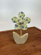 Blue Floral Wooden Decor Set (Set of 3)