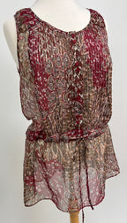 Silk Sleeveless Boho Tunic – Size L