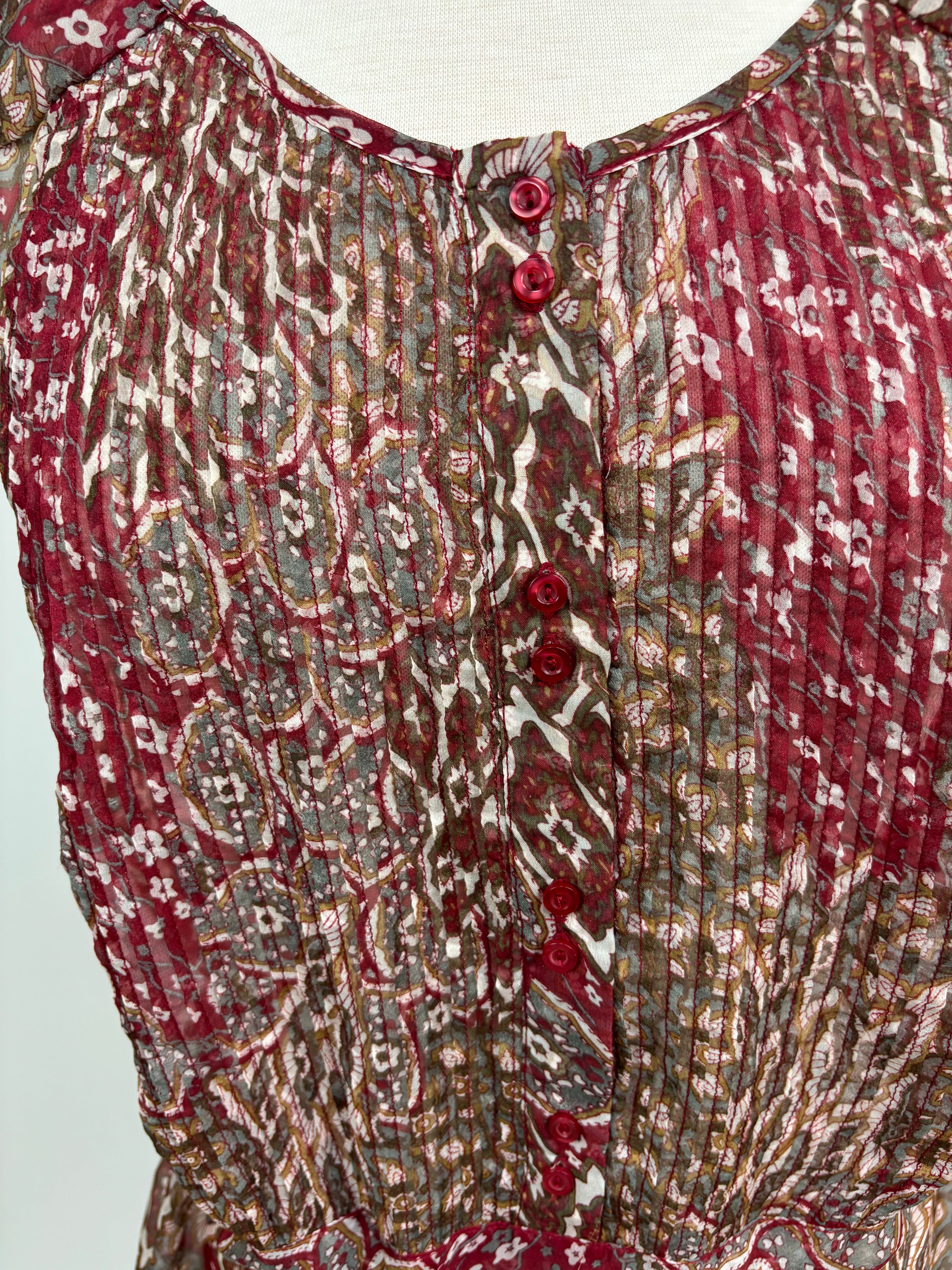 Silk Sleeveless Boho Tunic – Size L