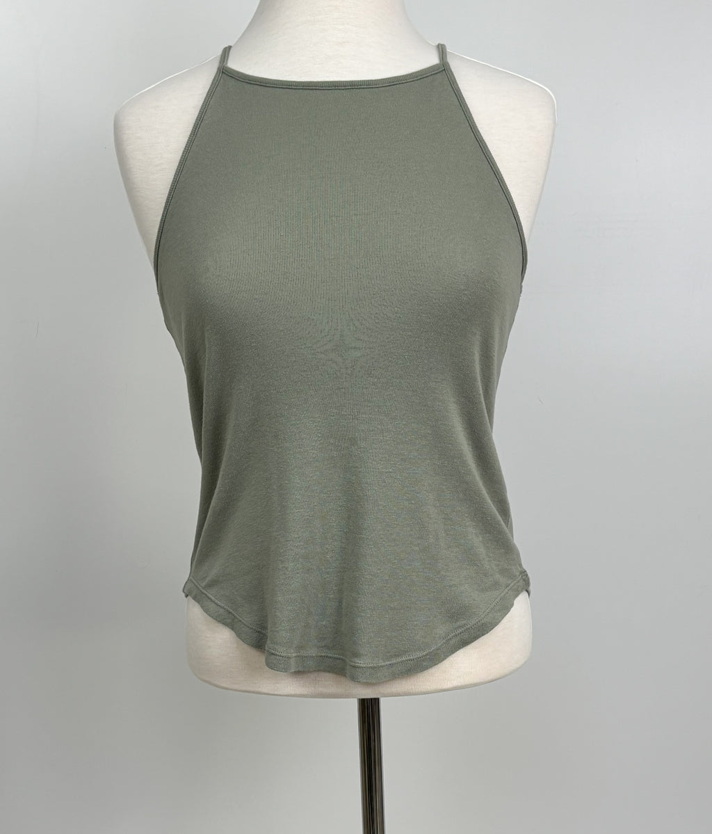 Splendid Women’s Olive Green Halter Tank Top – Size Medium