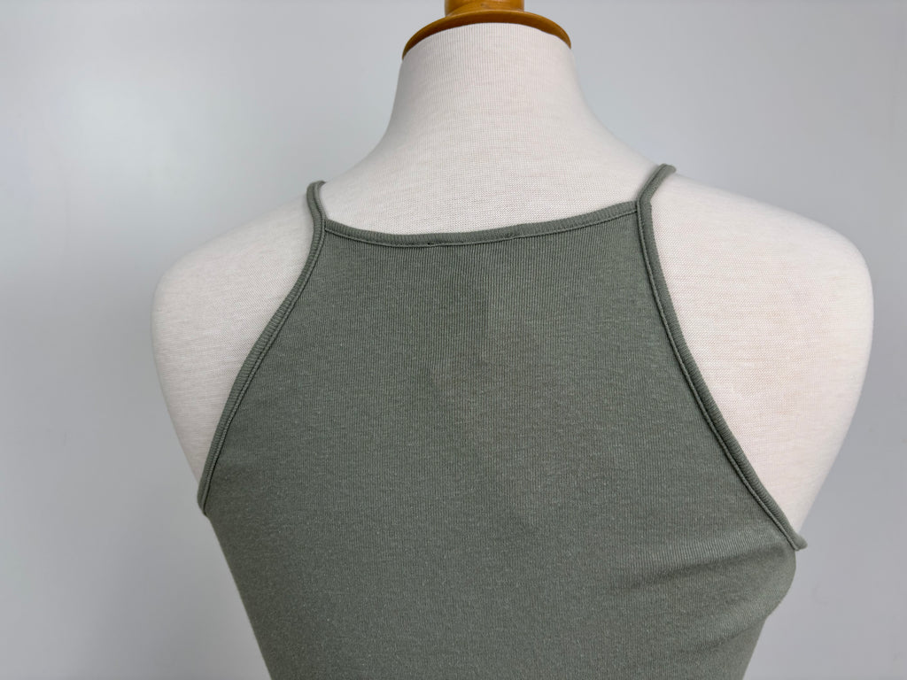 Splendid Women’s Olive Green Halter Tank Top – Size Medium