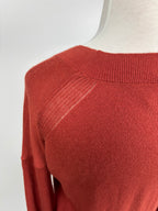 Matty M Women’s Burnt Orange V-Neck Sweater – Size Medium
