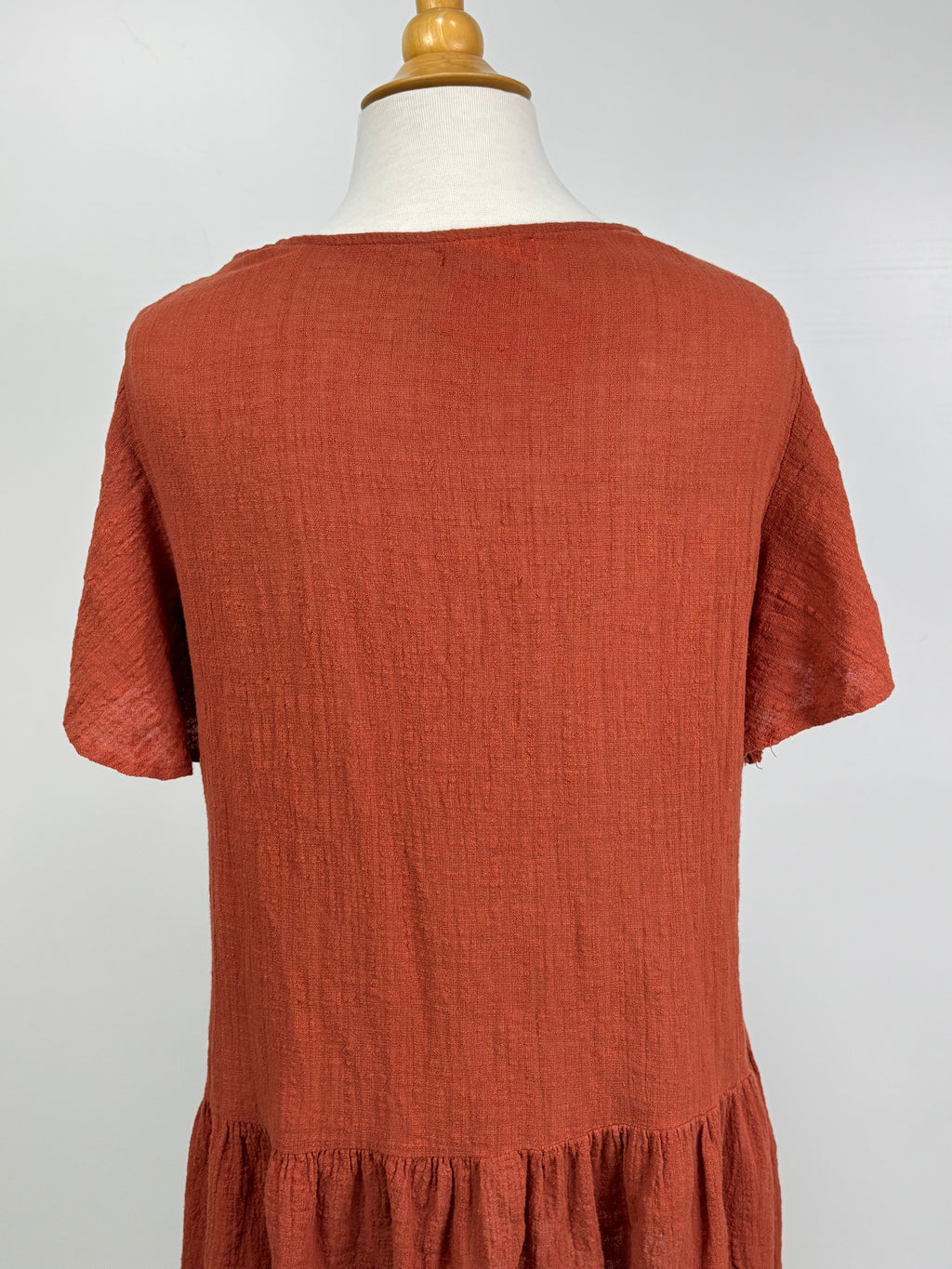 Little Lies Burnt Orange Cotton Ruffle Top – Size 12