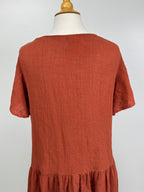 Little Lies Burnt Orange Cotton Ruffle Top – Size 12