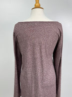 Purple Long Sleeve Henley Top – Size Large