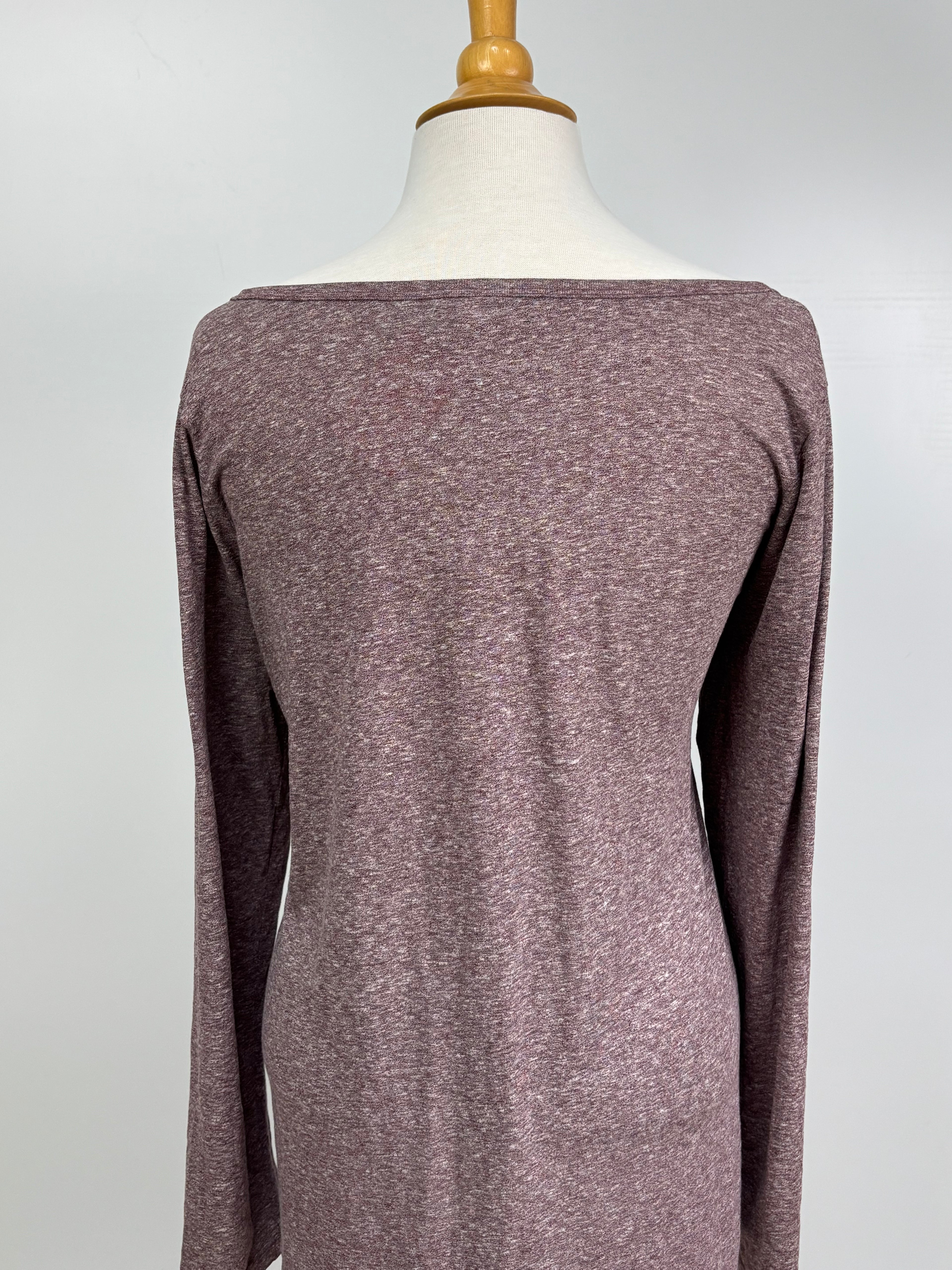 Purple Long Sleeve Henley Top – Size Large