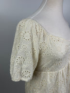 Ryan Michelle Cream Eyelet Lace Short Dress – Size Large