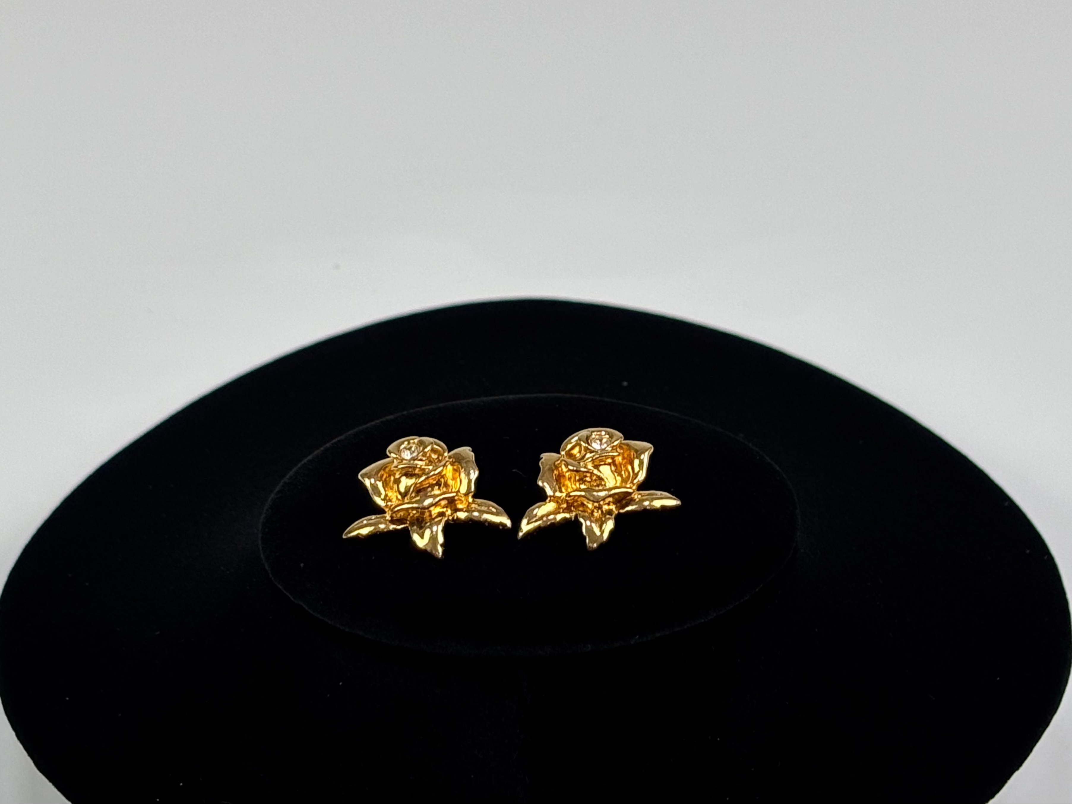 Bold Gold Rose Earrings