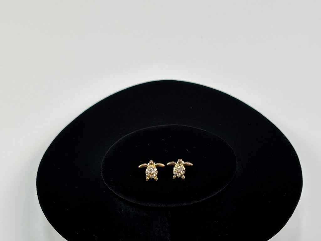 Sparkling Turtle Stud Earrings