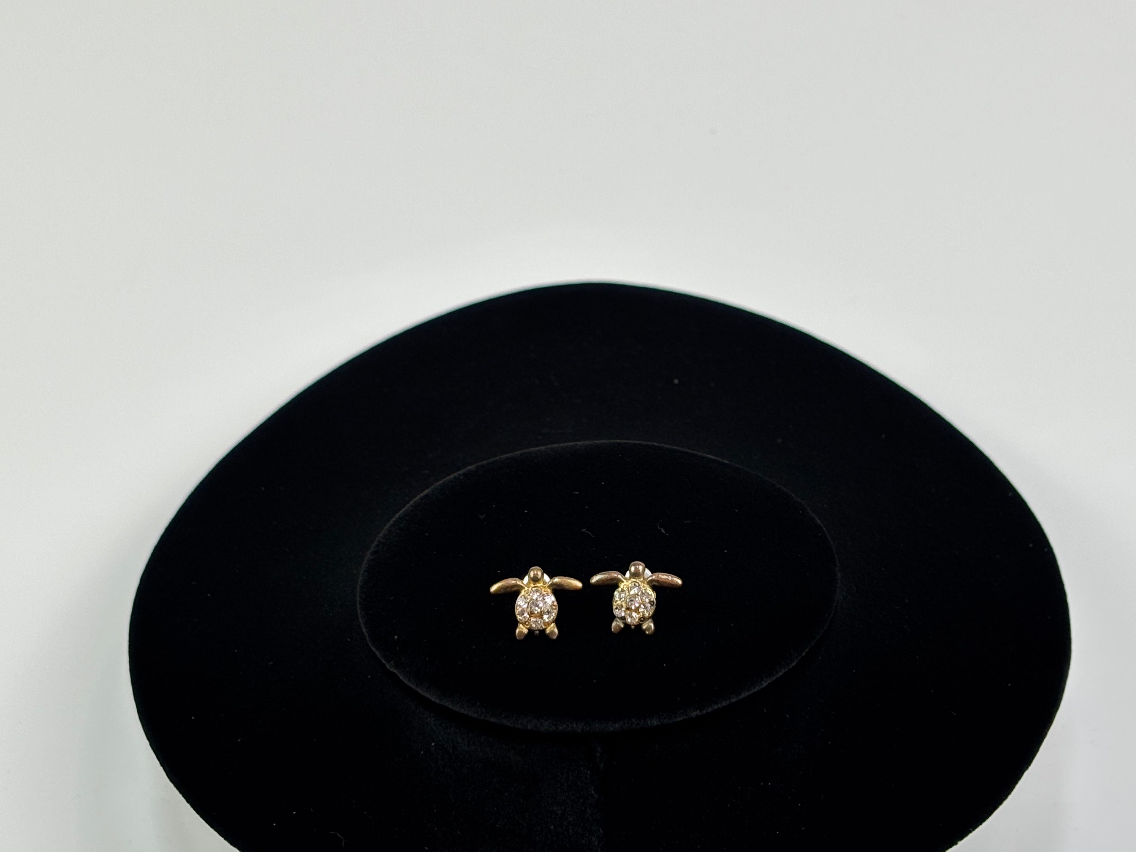 Sparkling Turtle Stud Earrings