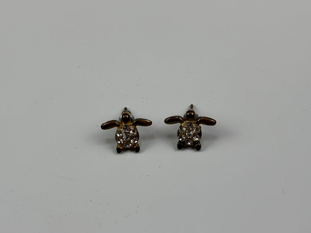 Sparkling Turtle Stud Earrings