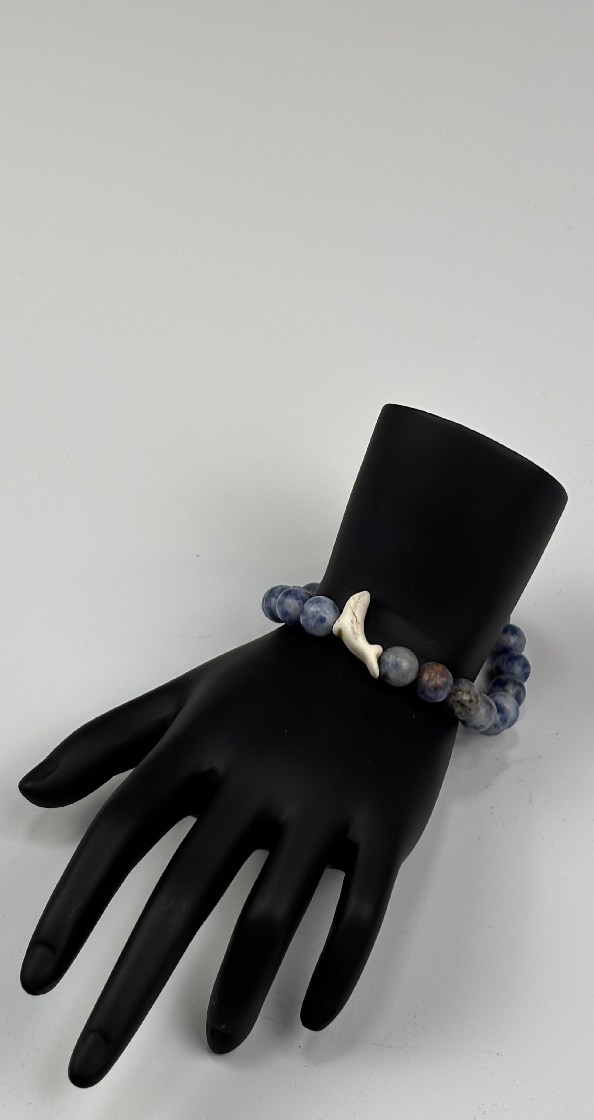 Blue Beaded Dolphin Bracelet