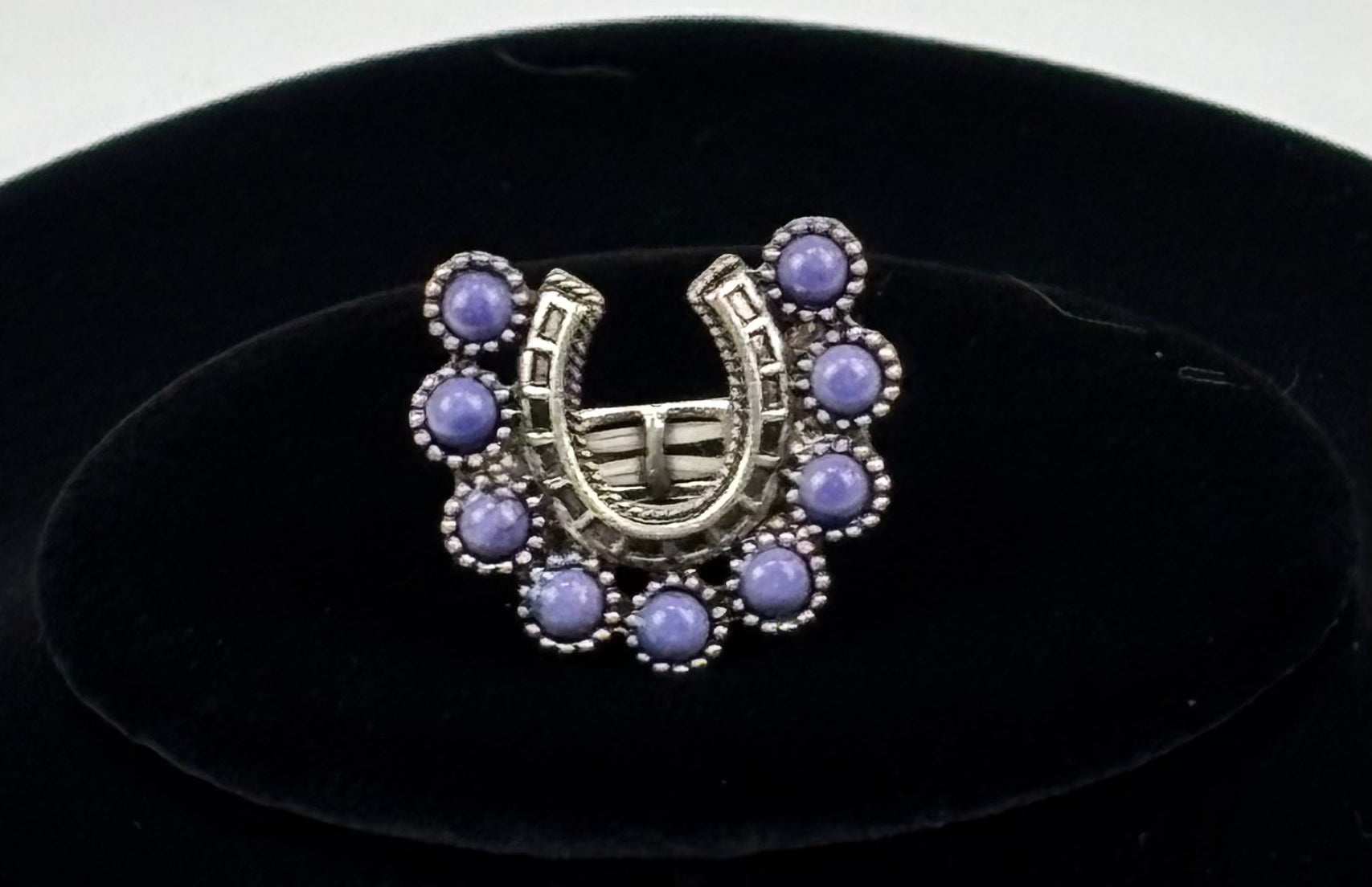 Purple Horseshoe Adjustable Ring