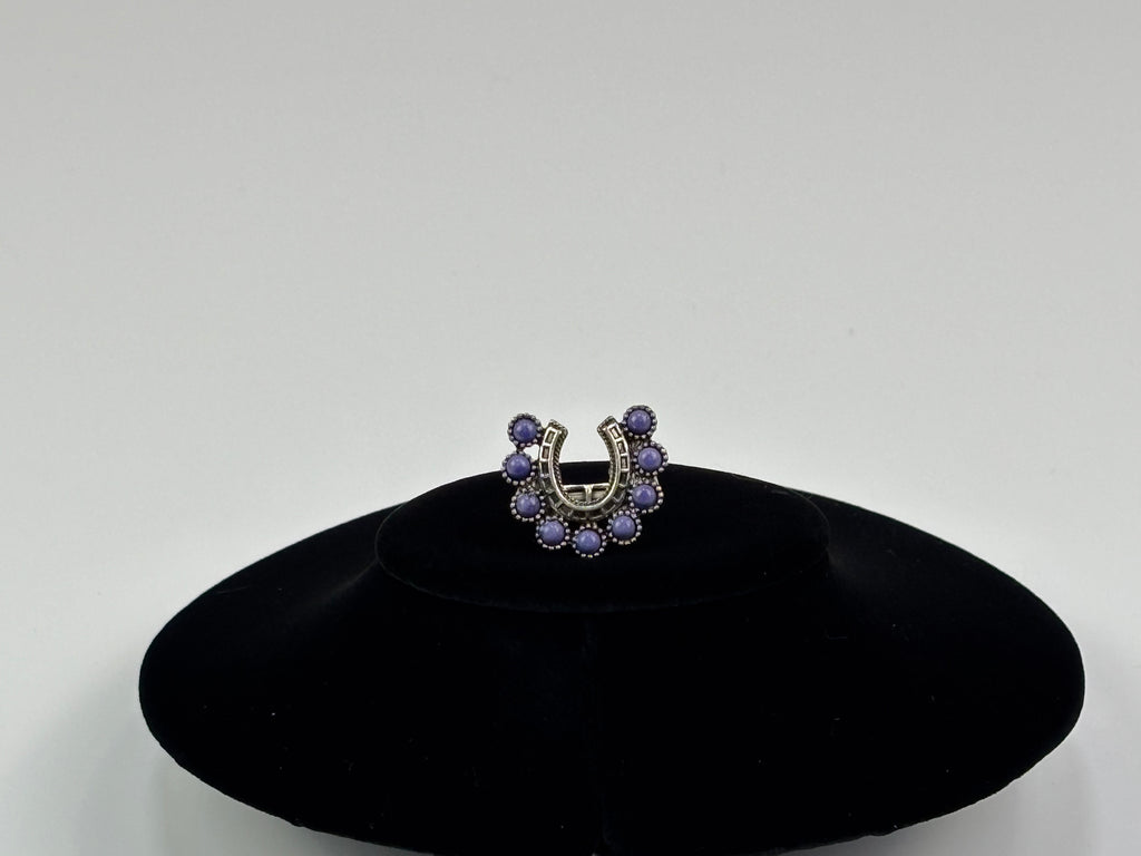 Purple Horseshoe Adjustable Ring