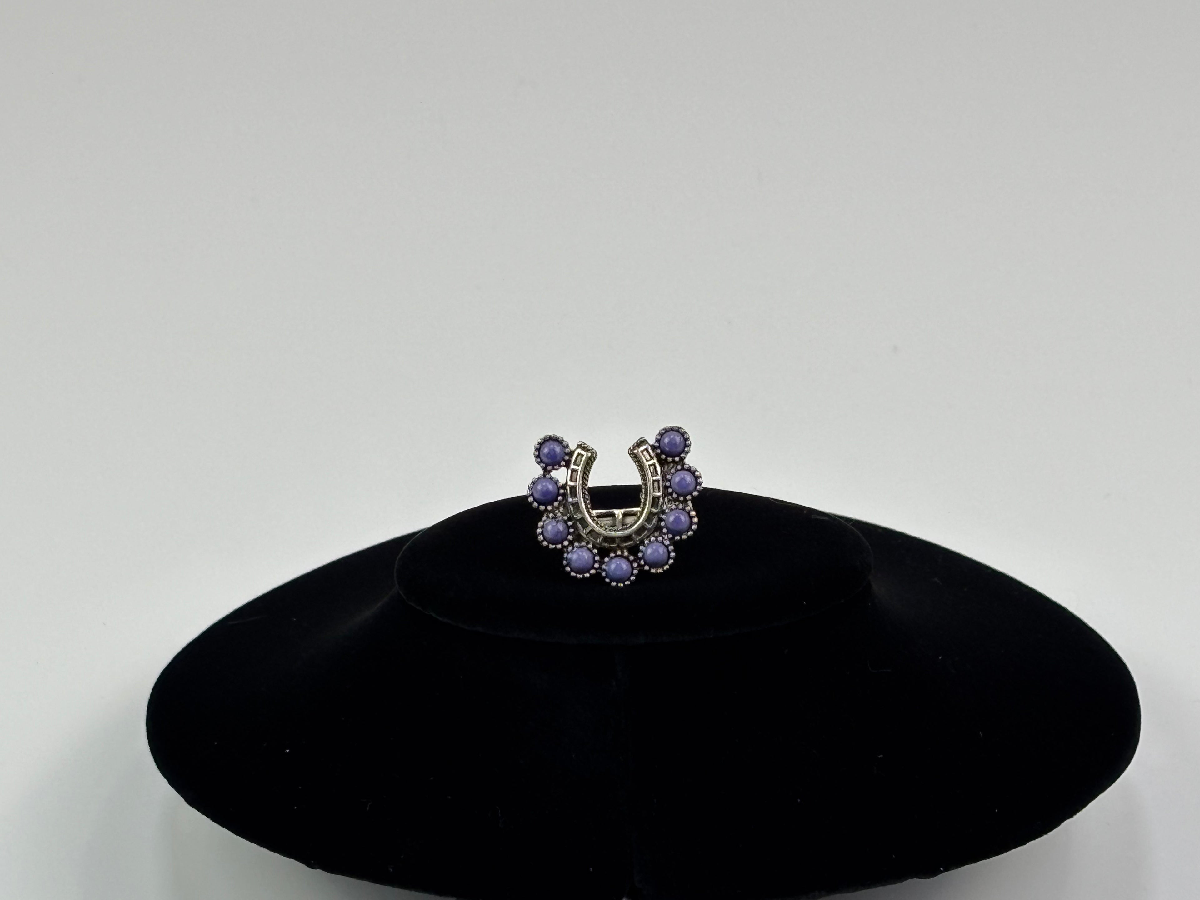 Purple Horseshoe Adjustable Ring