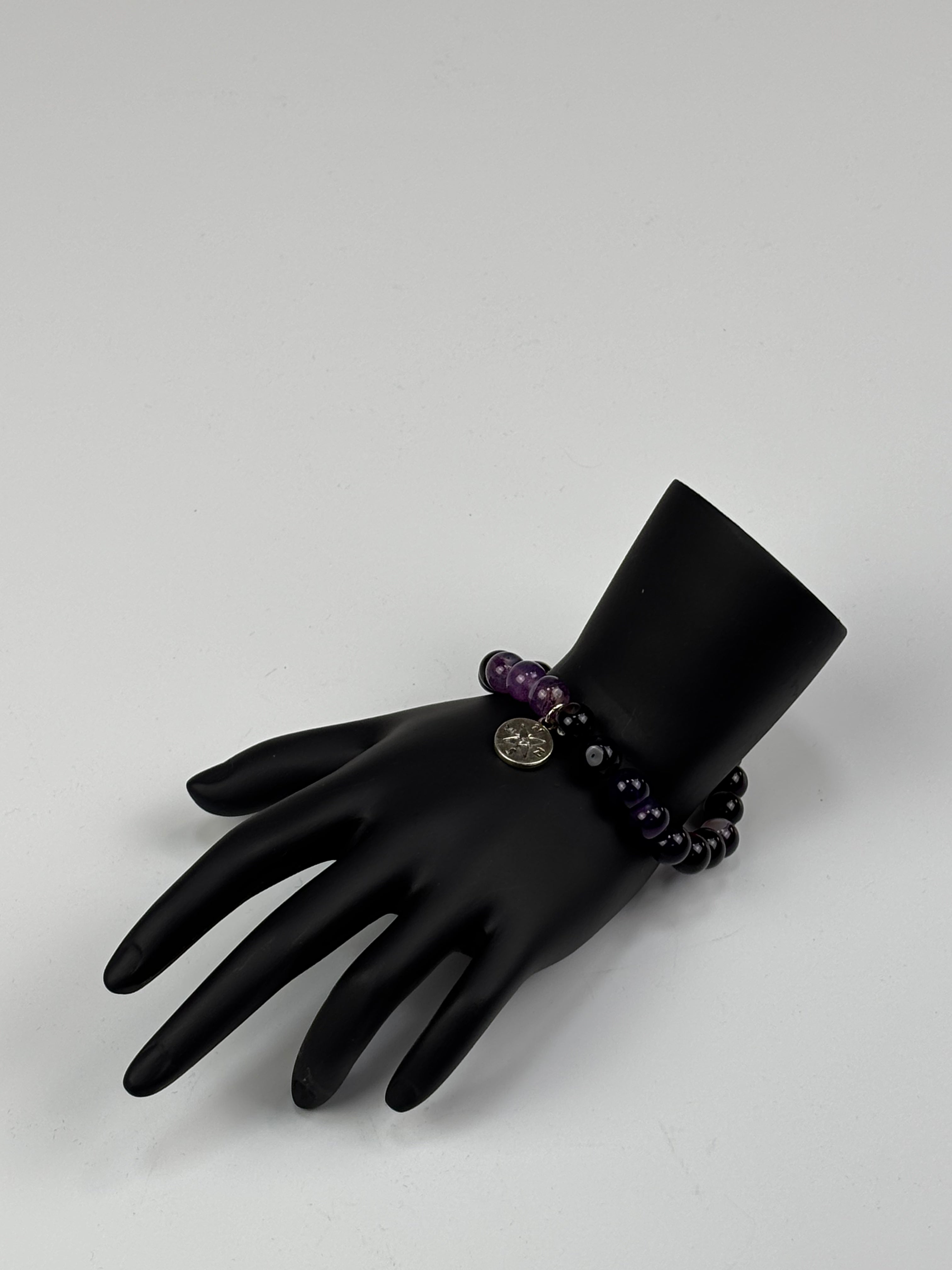Purple Compass Beaded Bracelet