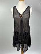 Black Open-Knit Swimsuit Cover-Up – Size L/XL