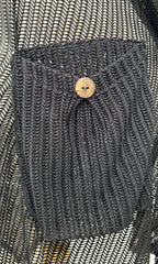 Black Open-Knit Swimsuit Cover-Up – Size L/XL