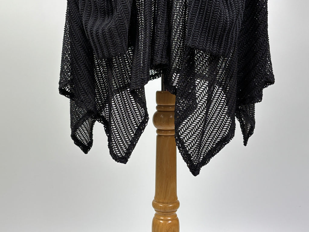 Black Open-Knit Swimsuit Cover-Up – Size L/XL